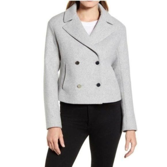Ted Baker London Agneta Double Breast Crop Jacket in Light Gray Size 6 NWT - Picture 4 of 14